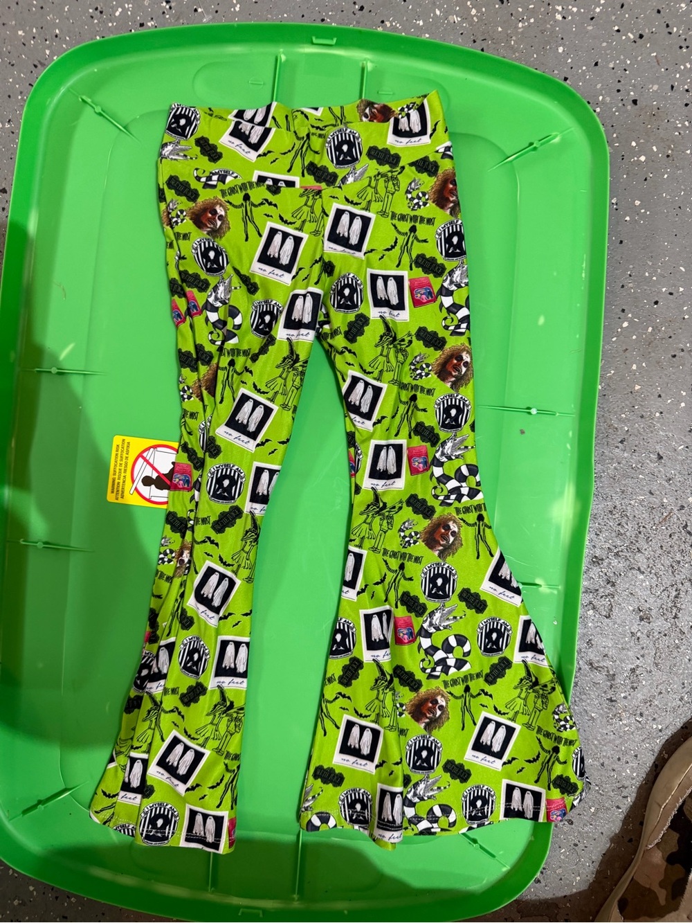 Bright Lime Green Graphic Flare Leggings